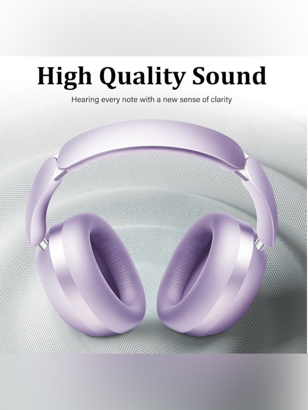 Wentronic Y04 Purple Wireless Bluetooth ANC Over-Ear Headphones - Picture 6 of 9